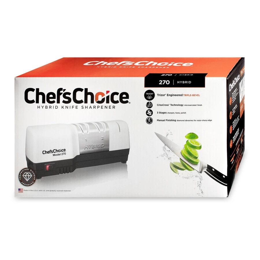 Точилка электрическая для заточки ножей Chef's Choice 3 этапа заточки, алмазный абразив, (белая)