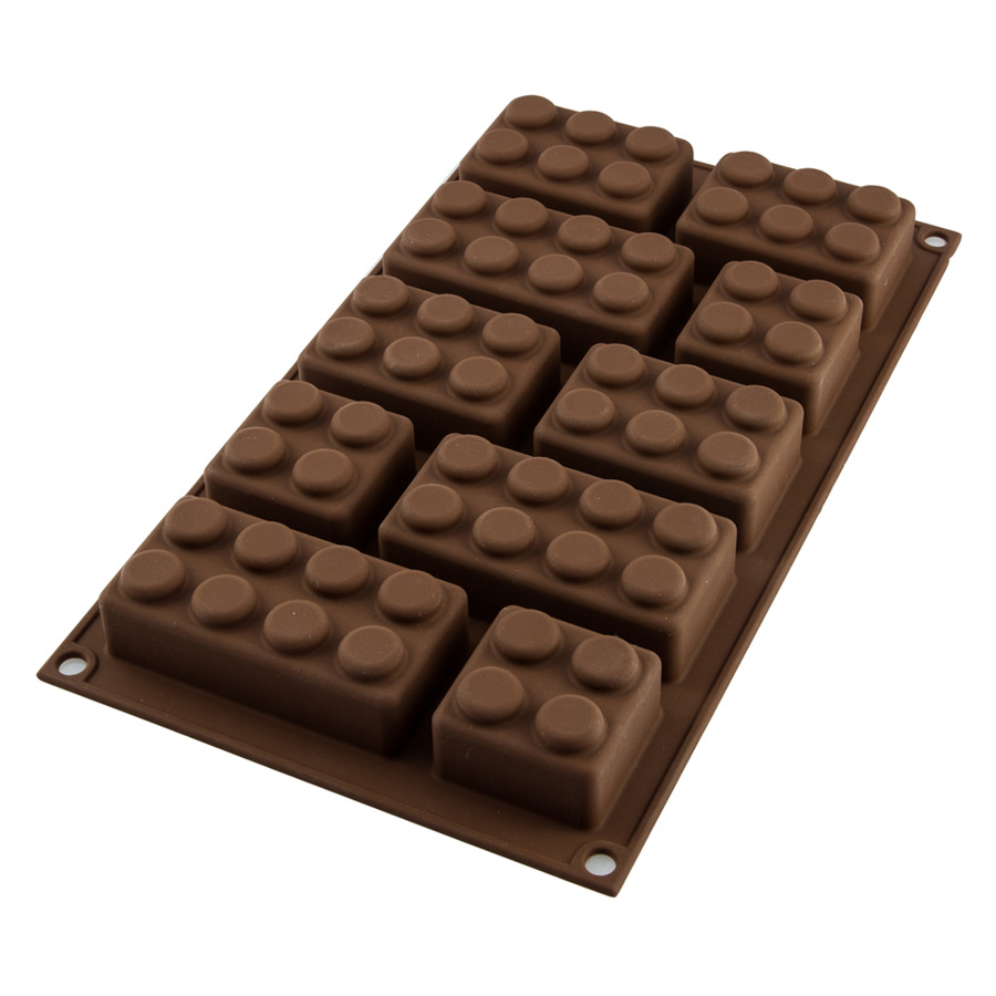 Форма для приготовления 3D конфет Silikomart Лего 17,5х30см (шоколадная)