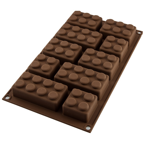 Форма для приготовления 3D конфет Silikomart Лего 17,5х30см (шоколадная)