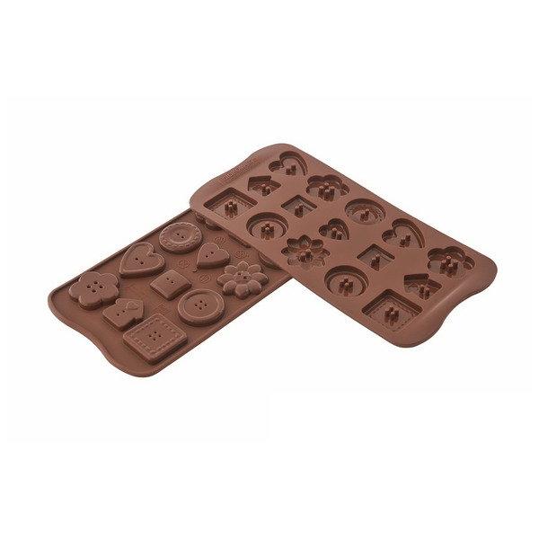 Форма для приготовления конфет Silikomart Пуговки 10,7х21,5см (шоколадная)
