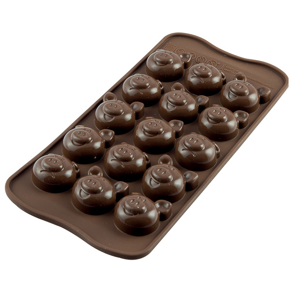 Форма для приготовления конфет Silikomart Свинки 3,5Х3,2см (шоколадная)