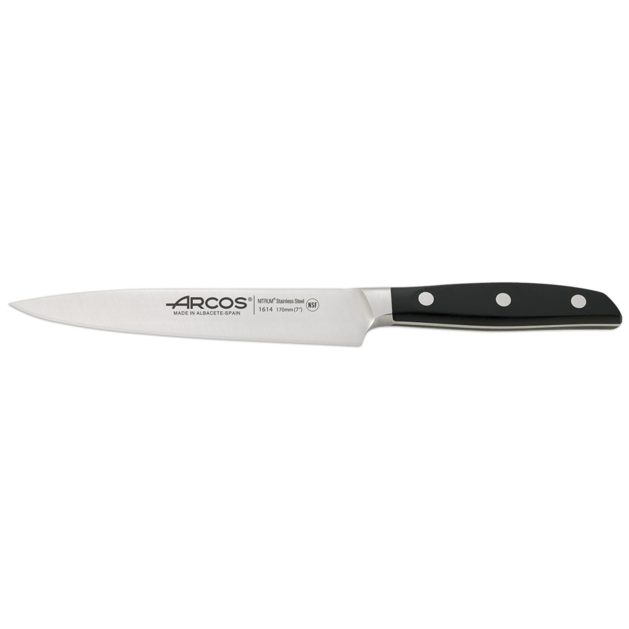 Нож кухонный для нарезки гибкий Arcos Manhattan 17см, кованая сталь нож кухонный кирицуке arcos manhattan 19см кованая сталь