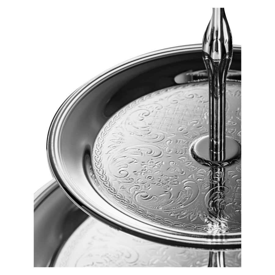 Блюдо двухъярусное Queen Anne 24 см, сталь, посеребрение