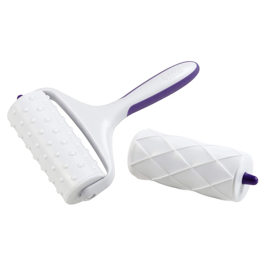 Валик для текстурного декора Wilton Точки и ромбы 20,32см с насадкой  4,45х10,16см