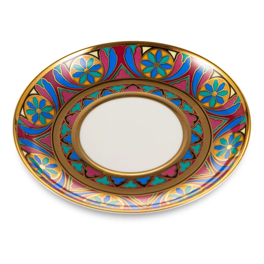 Кружка с блюдцем и крышкой ИФЗ Готический 7 Снежное утро, фарфор твердый