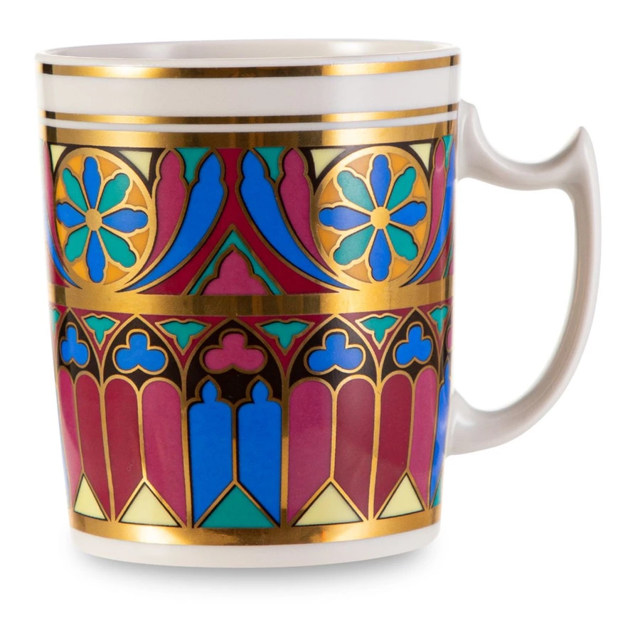 Кружка с блюдцем и крышкой ИФЗ Готический 7 Снежное утро, фарфор твердый