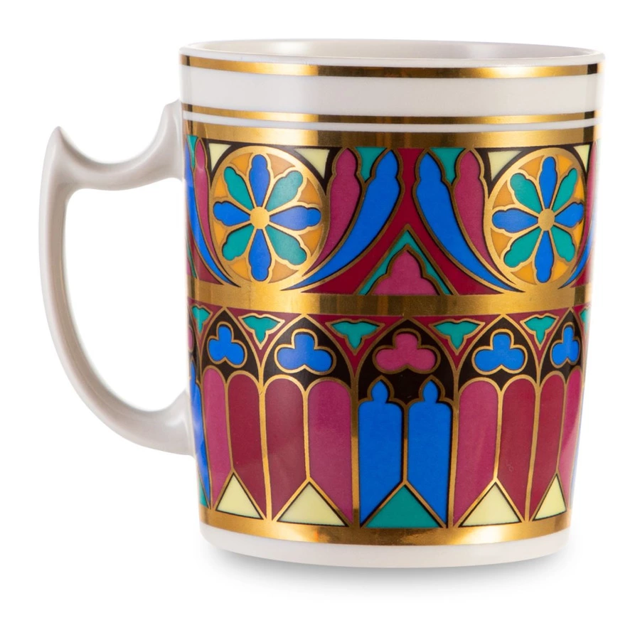 Кружка с блюдцем и крышкой ИФЗ Готический 7 Снежное утро, фарфор твердый