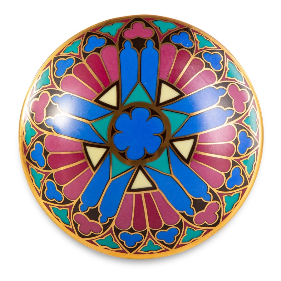 Кружка с блюдцем и крышкой ИФЗ Готический 7 Снежное утро, фарфор твердый