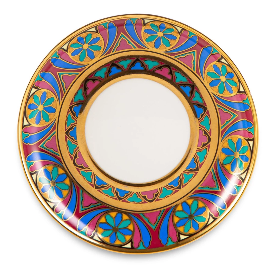 Кружка с блюдцем и крышкой ИФЗ Готический 7 Снежное утро, фарфор твердый