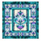 Платок сувенирный Русские в моде Каменный цветок 90х90 см, шелк, вискоза, ручная подшивка