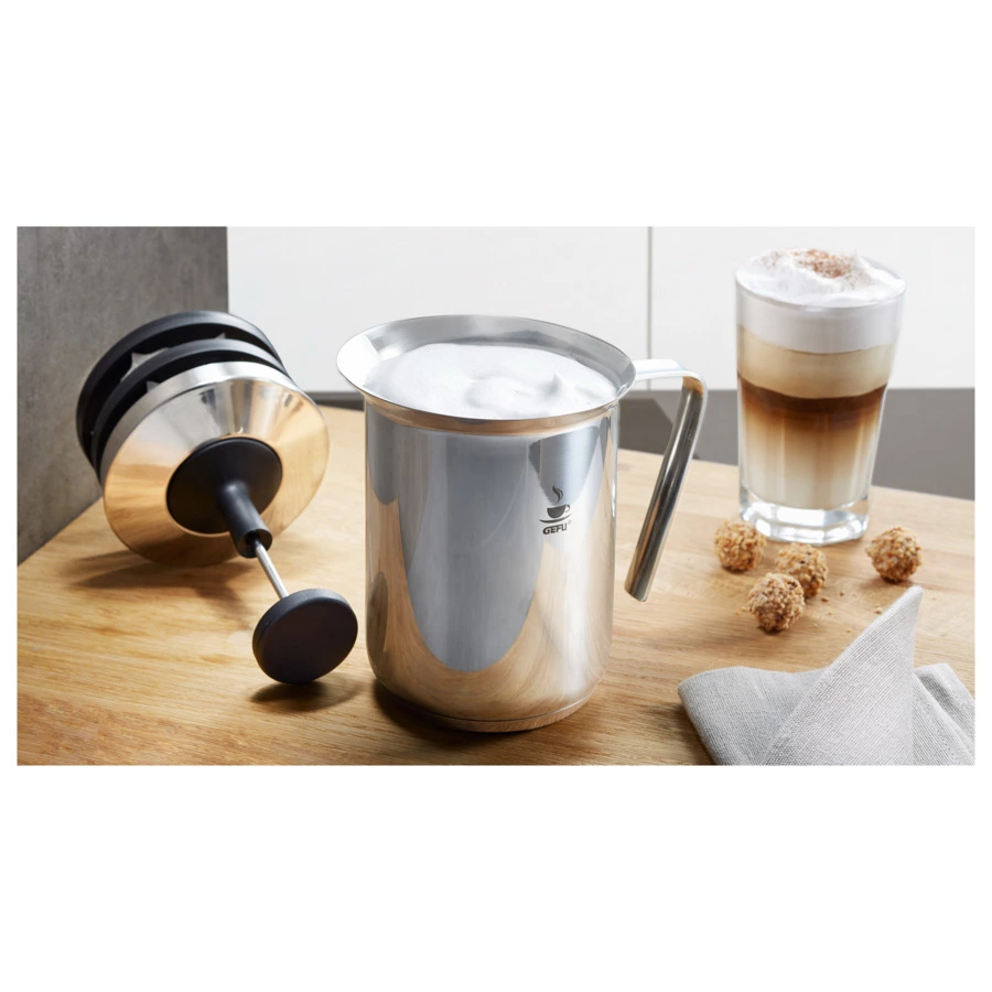 Молочник-вспениватель Gefu Рикардо, сталь нержавеющая