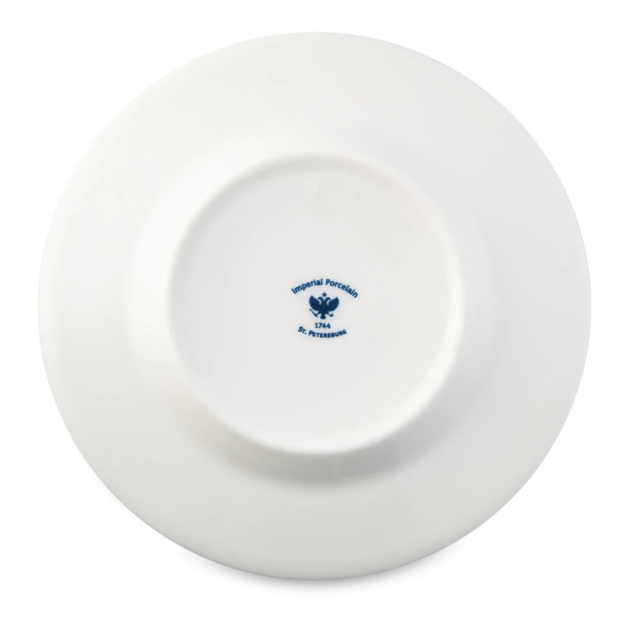 Чашка чайная с блюдцем ИФЗ Азур1 Идиллия 250 мл, фарфор костяной