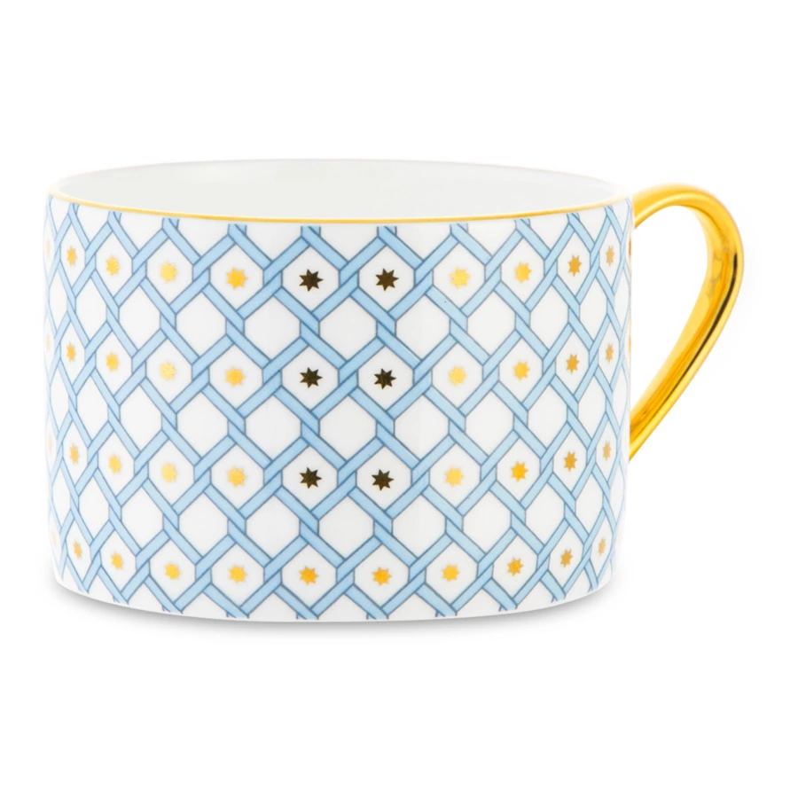 Чашка чайная с блюдцем ИФЗ Азур1 Идиллия 250 мл, фарфор костяной