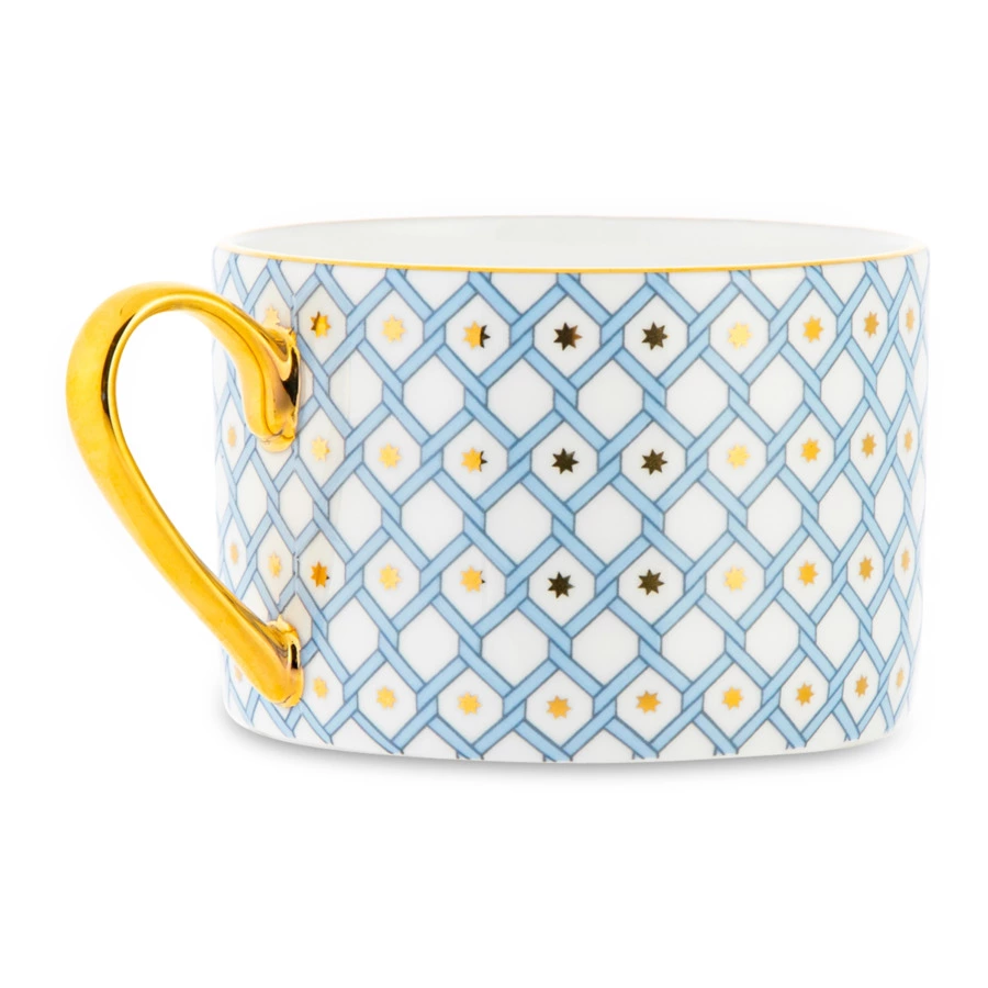 Чашка чайная с блюдцем ИФЗ Азур1 Идиллия 250 мл, фарфор костяной