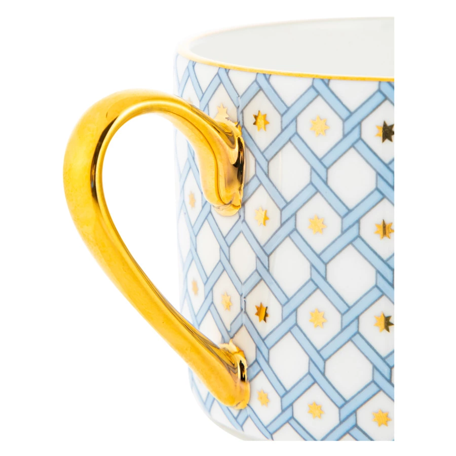 Чашка чайная с блюдцем ИФЗ Азур1 Идиллия 250 мл, фарфор костяной