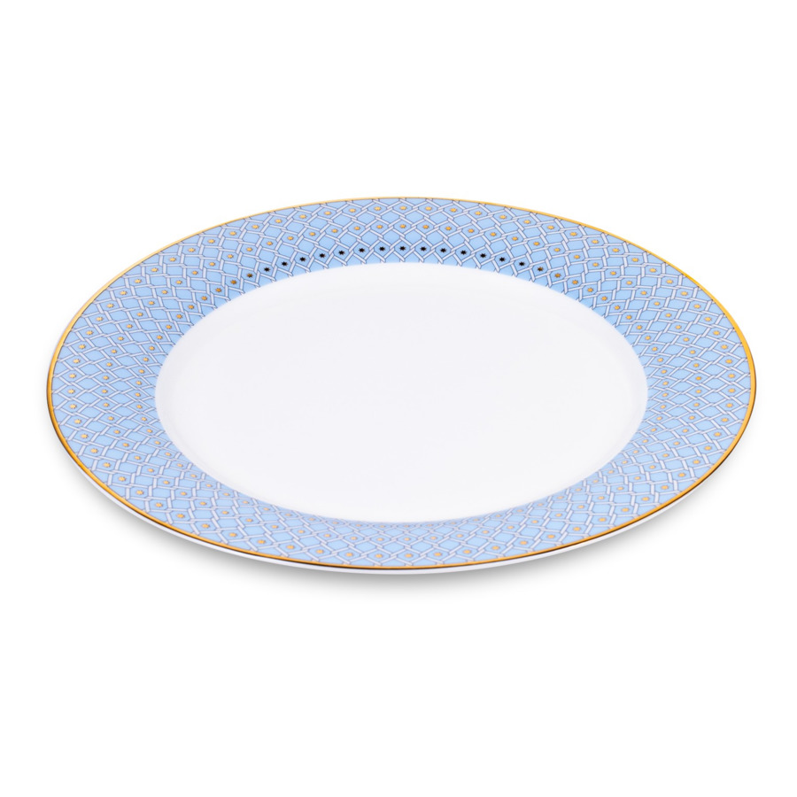 Тарелка обеденная ИФЗ Азур 2 Стандартная 2, 27 см, фарфор костяной, белый костяной