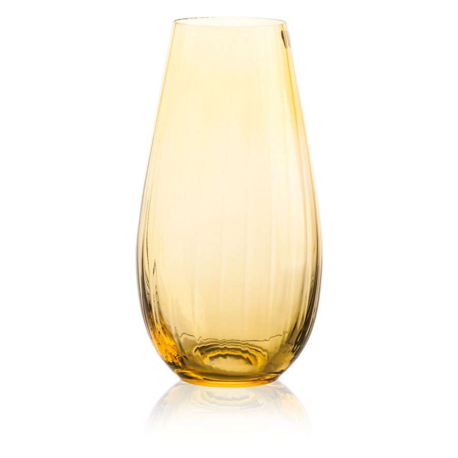 Ваза Bohemia Crystal Оптика 24,5 см, стекло, желтый