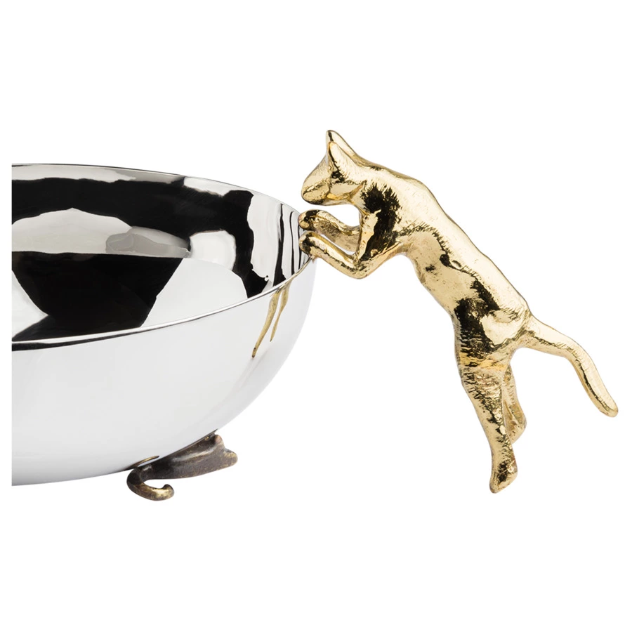 Чаша Michael Aram Кот и мыши 19 см, сталь нержавеющая