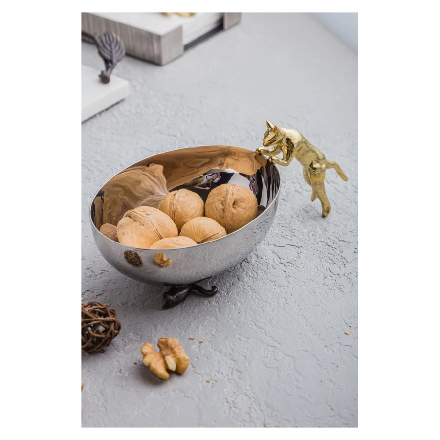 Чаша Michael Aram Кот и мыши 19 см, сталь нержавеющая