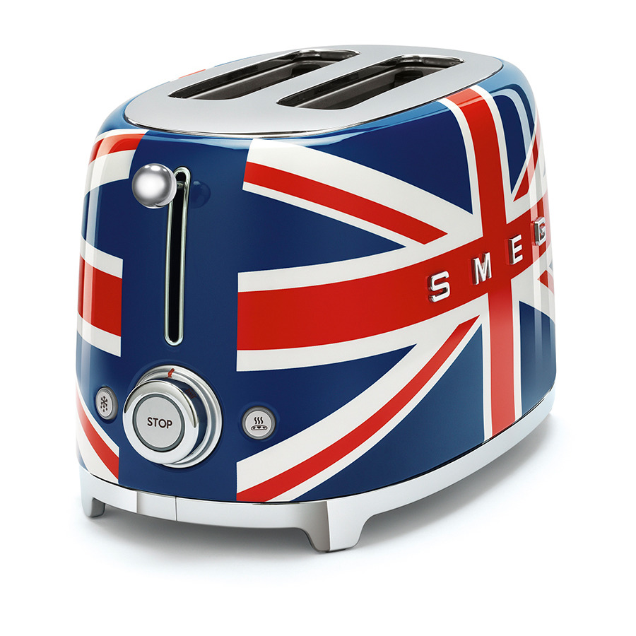 Тостер на 2 ломтика Smeg Британский флаг, TSF01UJEU