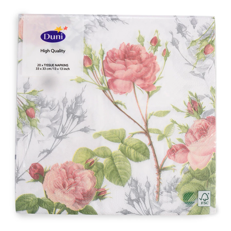 Салфетки бумажные трехслойные Duni Garden Pride 33х33 см, бумага