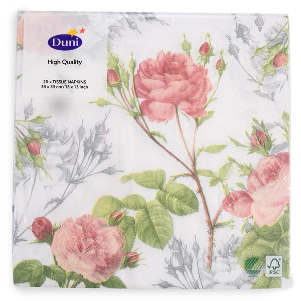 Салфетки бумажные трехслойные Duni Garden Pride 33х33 см, бумага
