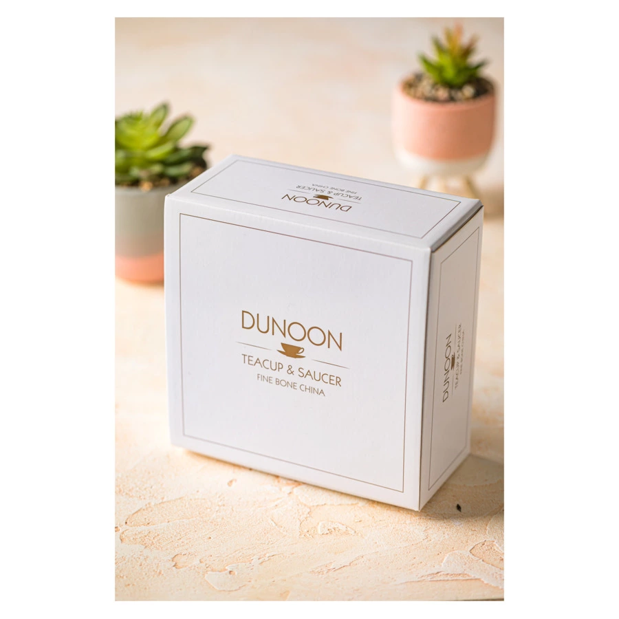 Чашка чайная с блюдцем Dunoon Полевые цветы 250 мл, фарфор костяной