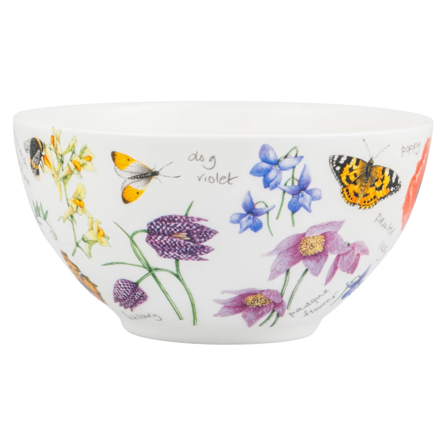 Чашка чайная с блюдцем Dunoon Полевые цветы 250 мл, фарфор костяной