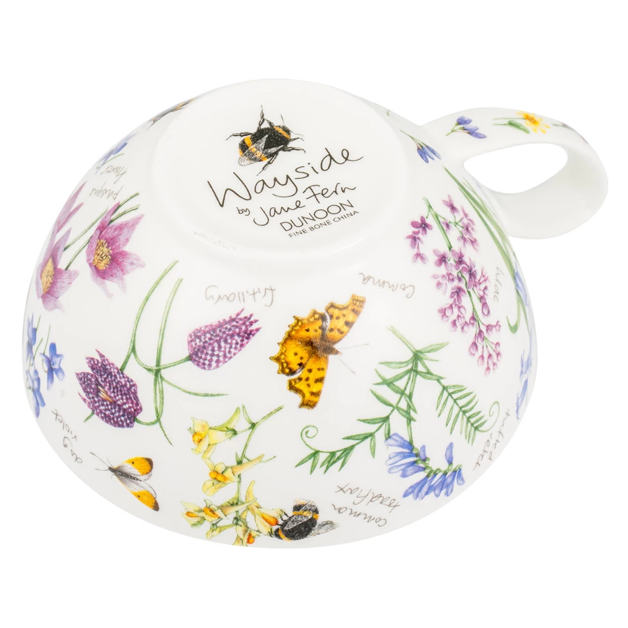 Чашка чайная с блюдцем Dunoon Полевые цветы 250 мл, фарфор костяной