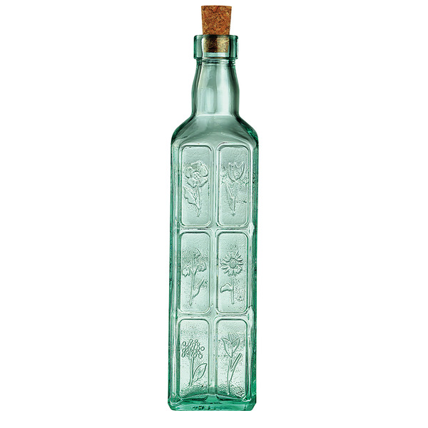 Бутылка для масла и уксуса с пробкой Bormioli Rocco Fiori 500 мл, стекло, зеленая