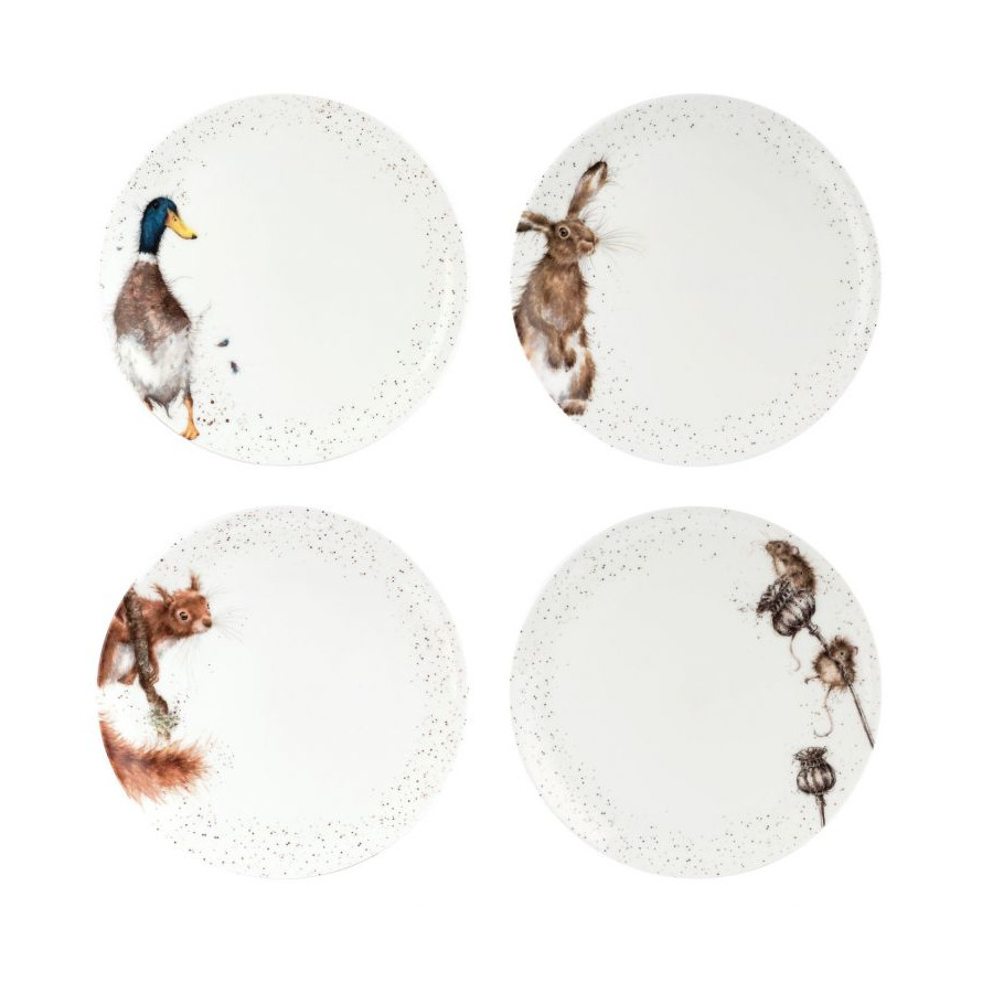 Набор тарелок обеденных Royal Worcester Забавная фауна 27 см, 4 шт, фарфор костяной
