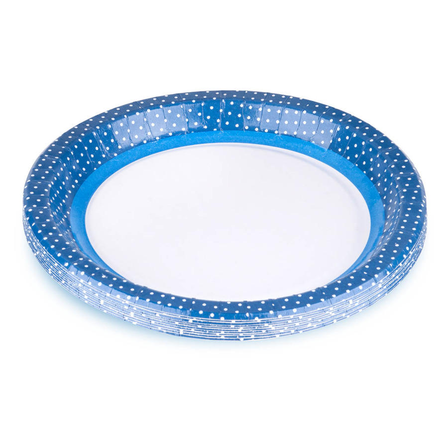 Тарелки бумажные 22см BBQ Голубая линия набор одноразовой посуды disney sofia с мультяшным дизайном оптовая цена
