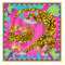 Платок сувенирный МД Нины Ручкиной Амурские тигры с ручной подшивкой 90х90 см, шелк