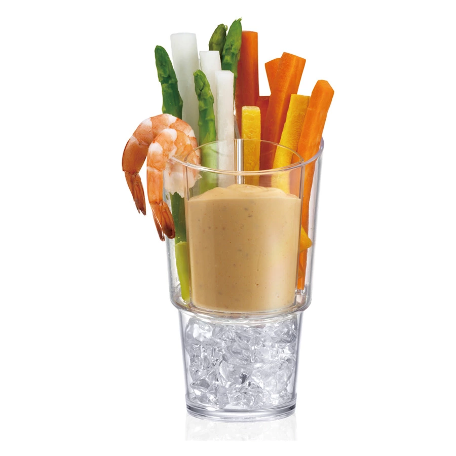 Набор для закусок Prodyne  "Стакан" с емкостью для льда, 9,5х17см, 4 шт, акрил