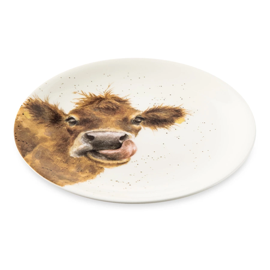 Тарелка десертная Royal Worcester Забавная фауна Корова 16,5 см, фарфор костяной