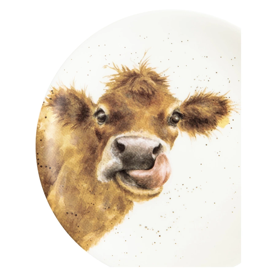 Тарелка десертная Royal Worcester Забавная фауна Корова 16,5 см, фарфор костяной