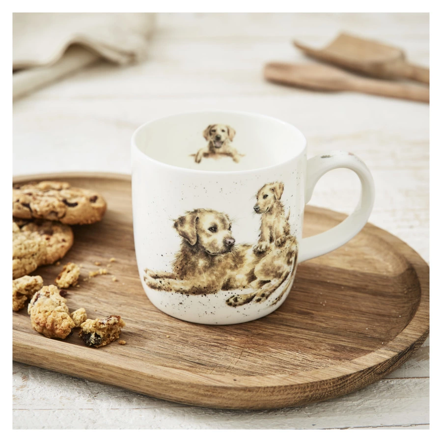Кружка Royal Worcester Забавная фауна Преданный лабрадор 310 мл, фарфор костяной