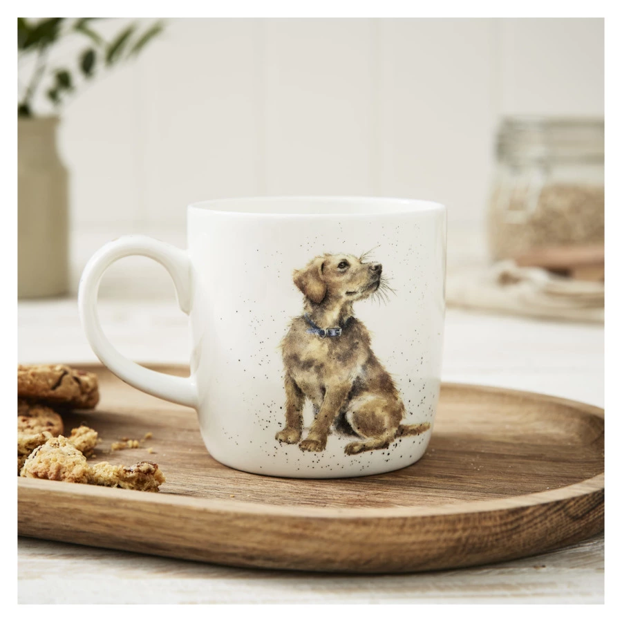 Кружка Royal Worcester Забавная фауна Преданный лабрадор 310 мл, фарфор костяной
