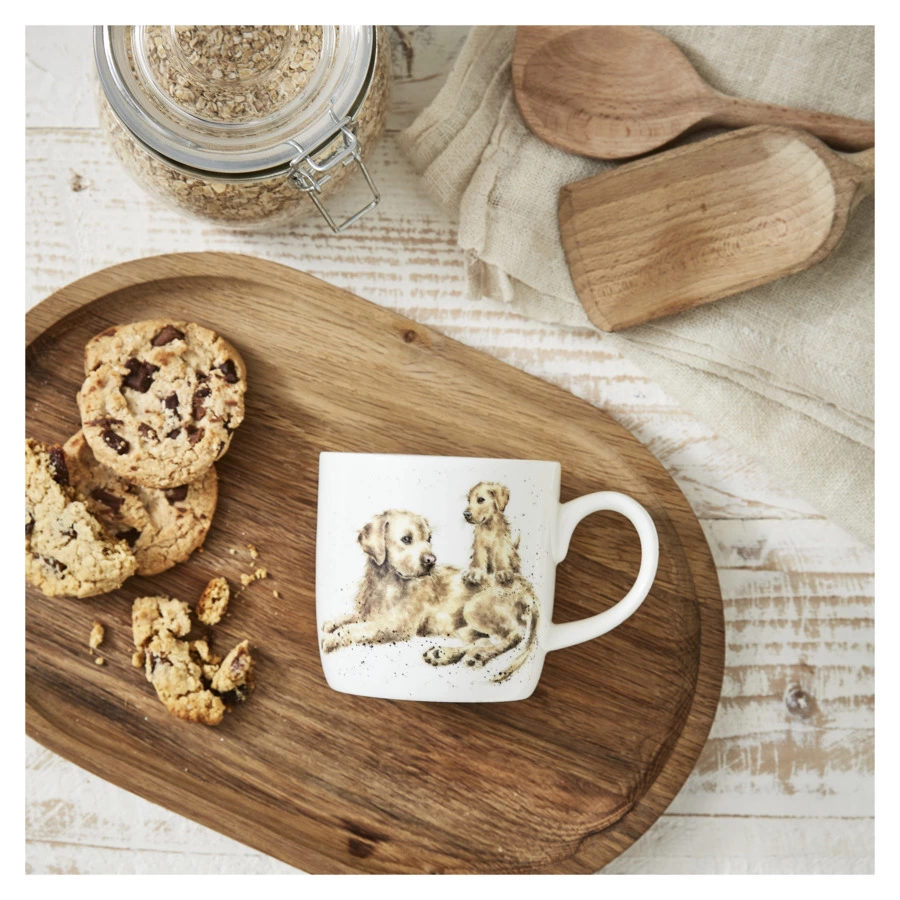 Кружка Royal Worcester Забавная фауна Преданный лабрадор 310 мл, фарфор костяной