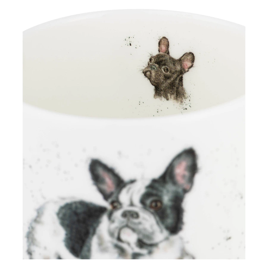 Кружка Royal Worcester Забавная фауна Французский бульдог 310 мл, фарфор костяной