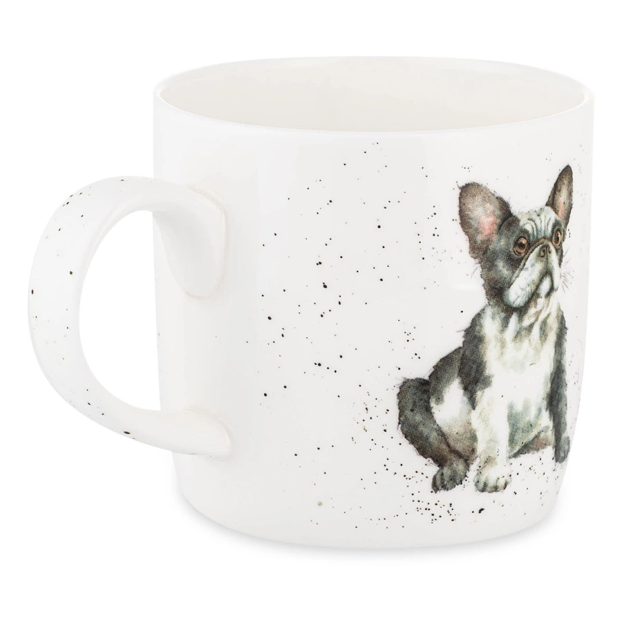 Кружка Royal Worcester Забавная фауна Французский бульдог 310 мл, фарфор костяной