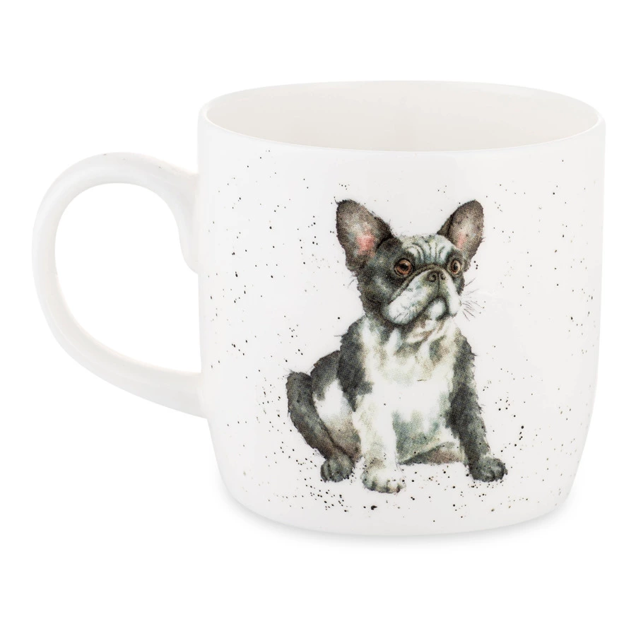 Кружка Royal Worcester Забавная фауна Французский бульдог 310 мл, фарфор костяной