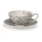 Чашка чайная с блюдцем Dunoon Аква 250 мл, фарфор костяной