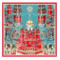 Платок сувенирный МД Нины Ручкиной Москва кремль Фаберже 90х90 см, шелк