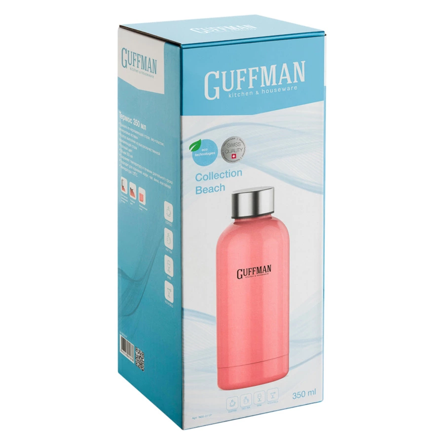 Термос Guffman Beach 350 мл, сталь нержавеющая, розовый, п/к