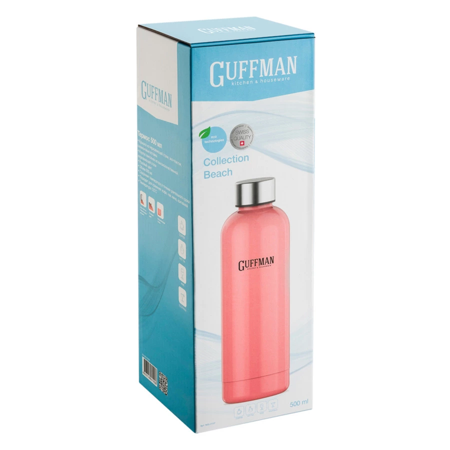 Термос Guffman Beach 500 мл, сталь нержавеющая, розовый, п/к