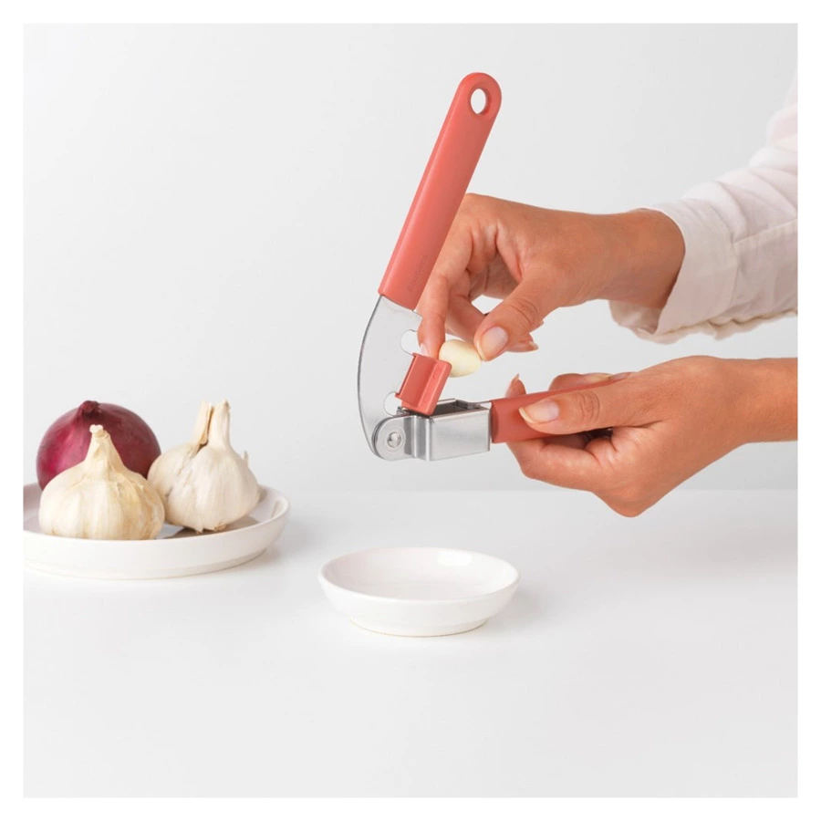 Пресс для чеснока Brabantia Tasty+ 18см, ручки терракотовый пластик