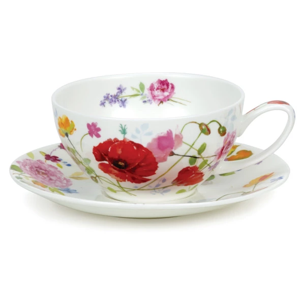 Чашка чайная с блюдцем Dunoon Дикий сад 250 мл, фарфор костяной