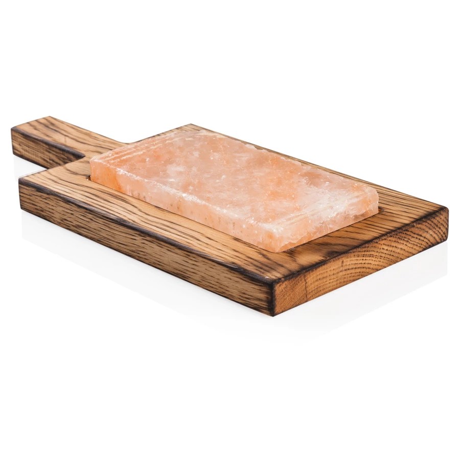 Доска сервировочная с соляной плиткой (дуб светлый) 27,5х17х2,5см