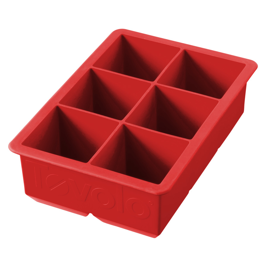 Форма силиконовая для льда Tovolo Королевский куб лед 5 см, 17х13х30 см, (красная)